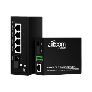 アイディコン(itcom)光ファイバトランシーバ光電子変換器光ファイバスイッチ1光1電気+1光4電気百兆単一繊維単一モード