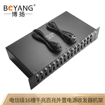 博揚(BOYANG)BY-16 S電信レベル16スロットカード式ギガギガギガギガギガトランシーバ19インチ2 Uケース220 V給電ダブル電源保護
