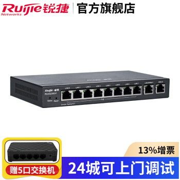 鋭利（Ruijie）全ギガ企業級ルータRG-EG 210 G-Pゲートウェイ/PoEスイッチ/AC無線コントローラ黒